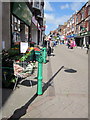 Knitted Asparagus Bollard Covers Bridge Street Evesham