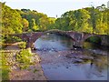 SD7039 : River Hodder, Packhorse Bridge by Len Williams