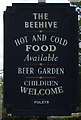 NZ3250 : Sign for the Beehive pub by JThomas