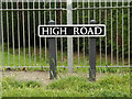 High Road sign