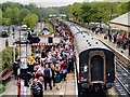 SD7916 : Crowds at Ramsbottom Station by David Dixon