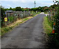 CCTV camera notice at an entrance to Romsey Allotments