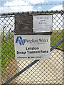 TM4463 : Leiston Sewage Treatment Works sign by Geographer