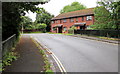 North across Knatchbull Close bridge over Tadburn Lake stream, Romsey