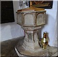 TM4275 : Wenhaston: St. Peter's Church: The font by Michael Garlick