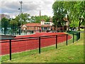 TQ2582 : Running Track and Pavilion, Paddington Recreation Ground by David Dixon