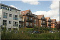 View of houses on Forest View from the path leading into the forest #5