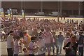 View of Colour Runners gathering for the colour throw