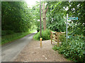 Woodhall Lane at junction with bridleway 10