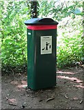 SO8577 : New dog waste bin (giant size) in Hurcott Wood, near Kidderminster by P L Chadwick