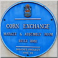 SO5924 : Corn Exchange blue plaque. Ross-on-Wye by Jaggery