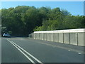 A737 crosses railway bridge north of Kilwinning