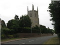 TL1351 : High Street and All Saints Church, Great Barford by M J Richardson