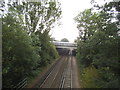 The railway goes under the M25 by Moor Lane