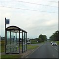 SE8073 : Bus stop and shelter on A169 north of Malton by David Smith