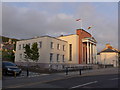 Looking along Queens Road towards Aberystwyth Town Hall 