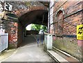 SJ8892 : Exit ramp from Heaton Chapel Station by Gerald England