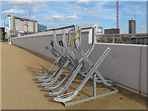 TQ3884 : Cycle rack at the Stratford entrance to the Olympic Park by Stephen Craven