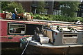 View of two narrowboats moored on the Hertford Union Canal