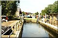 View of the River Lea from the footbridge by Old Ford Lock #2