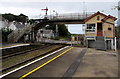 Ferryside railway station footbridge and signalbox