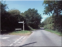 TG3427 : Junction of Honing Road with School Road, East Ruston by Adrian S Pye