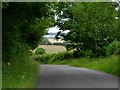 Road drops towards Brake Hill Farm