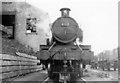 Head-on view of a 2-6-2T at Oxford Shed, 1953