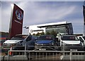 Vans outside Staples Corner Vauxhall