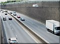 View south-west along the A12 (Westlink) from the Clifton Street bridge