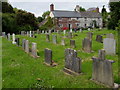 Houses at the northern edge of the churchyard, Newland