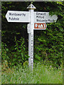 Signpost at Firebeacon Cross, Devon