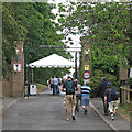 TQ0893 : Merchant Taylors' School: cricket spectators arriving by John Sutton