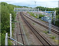 View north along the Crewe to Derby railway line