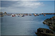 SX0144 : Mevagissey fishing Fleet Outer Mole and Light by Peter Skynner