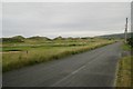 SN6093 : Road north from Ynyslas to the caravan park and Twyni Bâch by Robin Stott