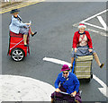 Motorised Grannies on the roundabout at the junction Kingsway and Queen