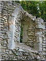 The ruined church at Treyford: detail of a window