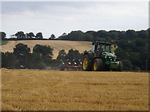 TM3876 : Ploughing at Halesworth by Geographer