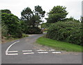 West side of a grass triangle junction in East Trewent