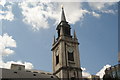 View of the clock tower of St Lawrence Jewry church from Guildhall Yard