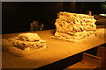 View of sections of the Roman amphitheatre in the basement of the Guildhall Art Gallery