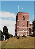TL1233 : Brick tower, All Saints Church, Shillington by Jim Osley