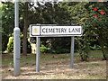 Cemetery Lane sign