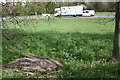 Manhole cover and drainage channel on west side of A419