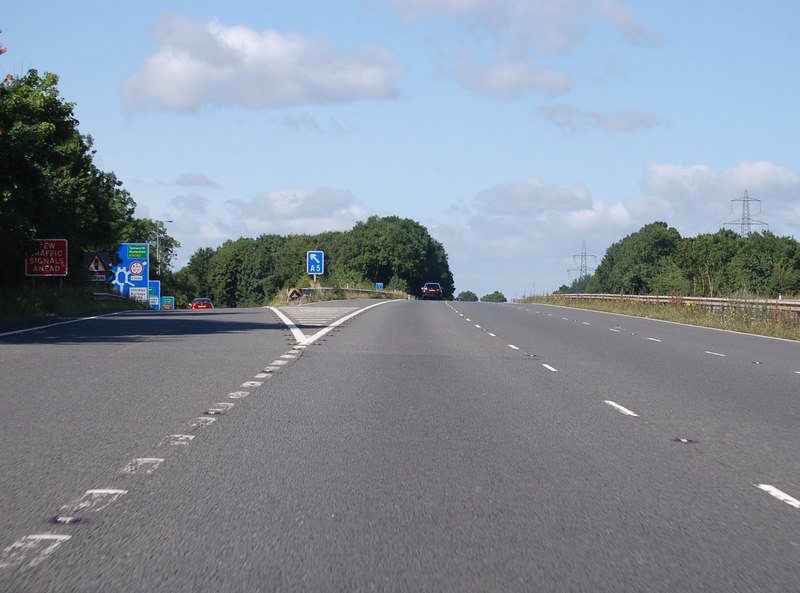 M69 slip road for A5 © J.Hannan-Briggs :: Geograph Britain and Ireland