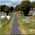 Path WNW through Dorchester Cemetery