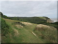 TQ8309 : Saxon Shore Way approaching Ecclesbourne Glen by David Anstiss