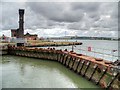 SJ3290 : Birkenhead Docks, East Float Lock and Control Tower by David Dixon