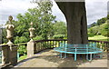 SH6142 : Seats around the Evergreen Oak at Plas Brondanw by Jeff Buck